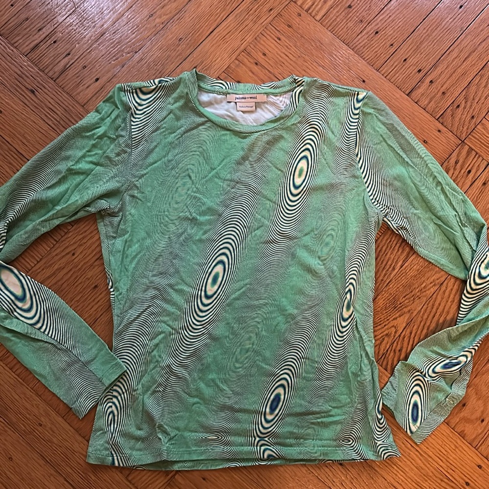 Paloma wool green swirl t shirt